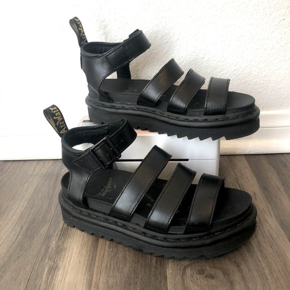 Dr. Martens Shoes Dr Doc Martens Black Blaire Platform Gladiator